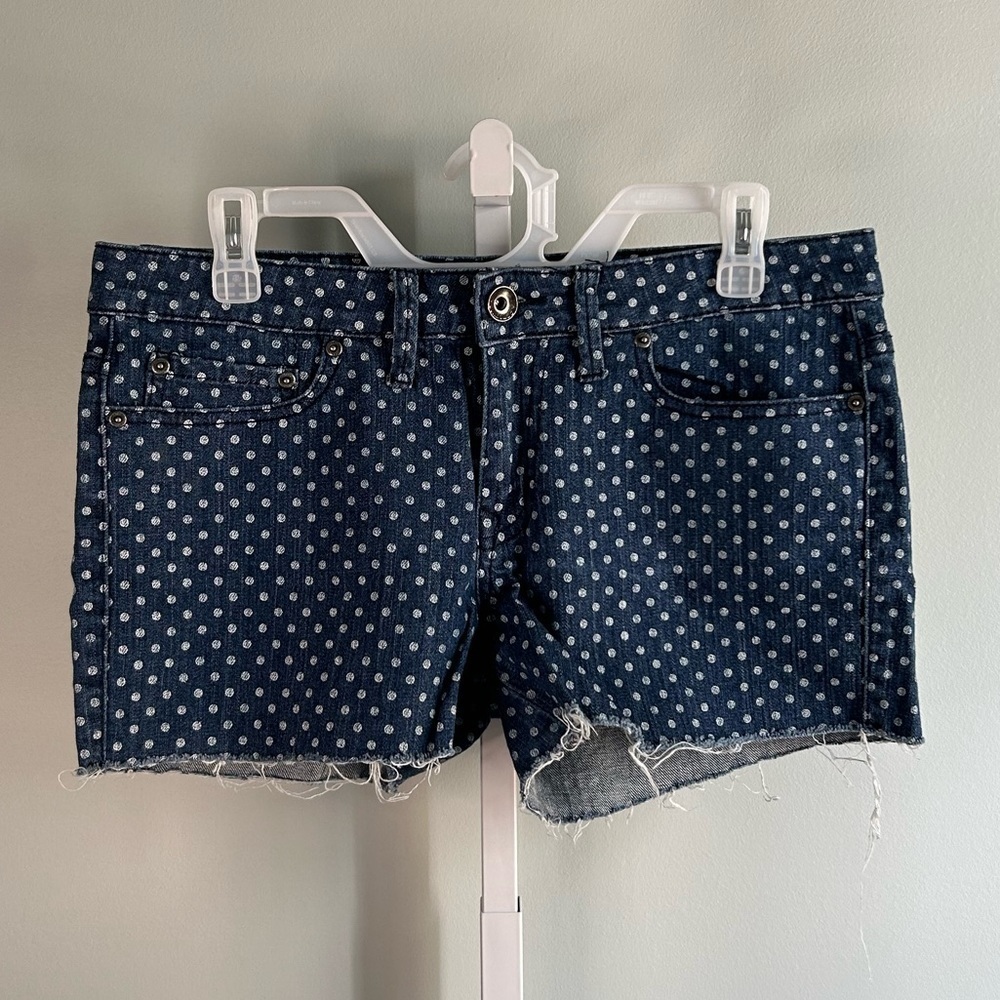 Dollhouse Denim Polka Dot Cutoff Shorts